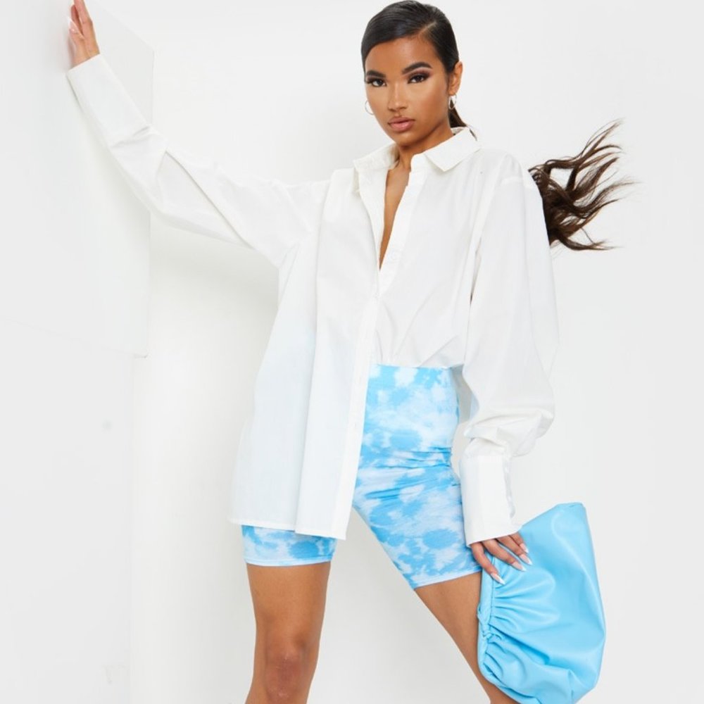 PrettyLittleThing Tie Dye Biker Cloud Y2K Shorts